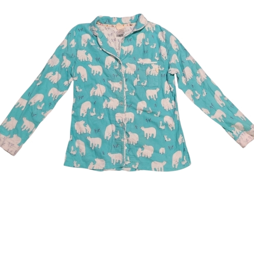 MUNKI MUNKI Polar Bear Flannel Pajama Top S